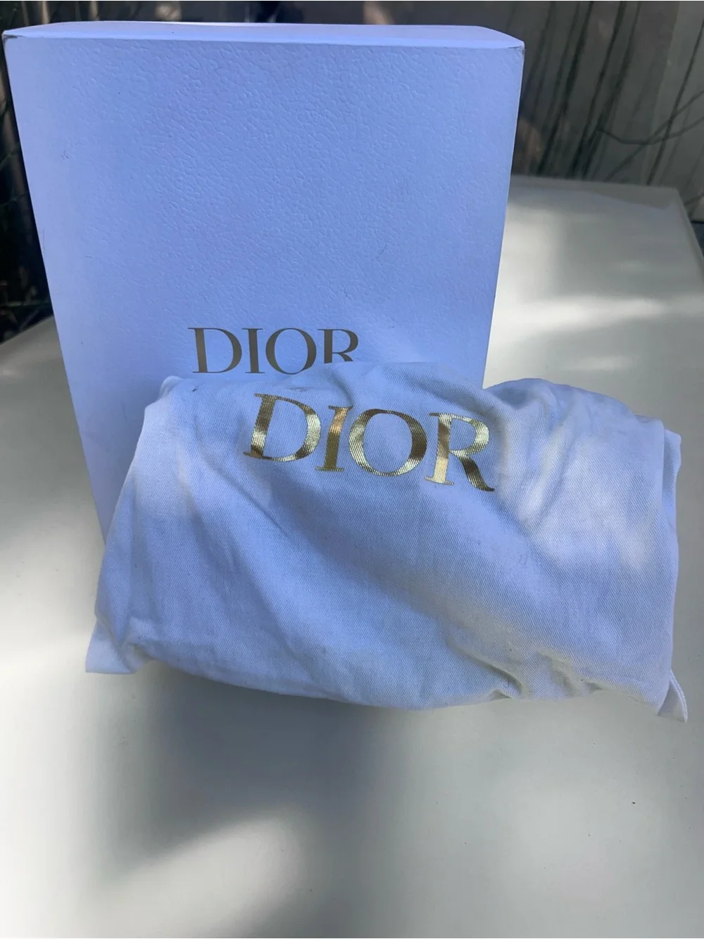 Dior Blue Navy Monogram Canvas Phone Wallet with Gold D-Ring